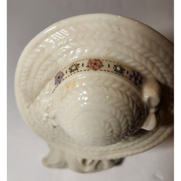 Lenox Girl Teddy Bear Artisan Event China Jewel with Bonnet EXTREMELY RARE 1990s - Picture 3 of 7